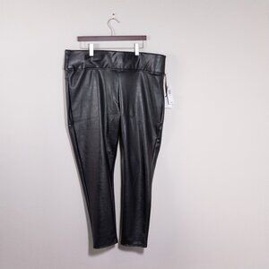 1State Black Faux Leather Pant, 2X, NWT
